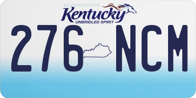 KY license plate 276NCM