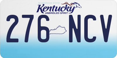 KY license plate 276NCV
