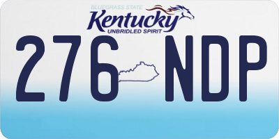 KY license plate 276NDP