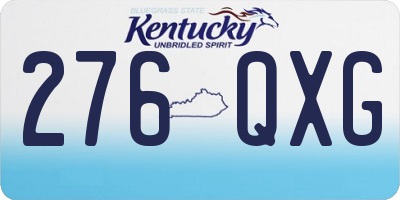 KY license plate 276QXG