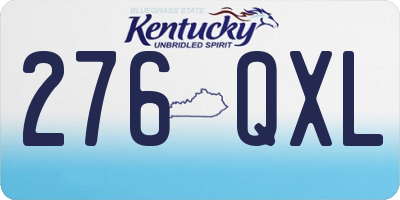 KY license plate 276QXL