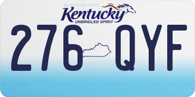KY license plate 276QYF