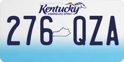 KY license plate 276QZA