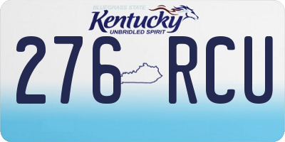 KY license plate 276RCU