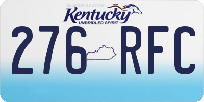 KY license plate 276RFC