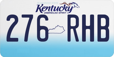 KY license plate 276RHB