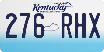 KY license plate 276RHX
