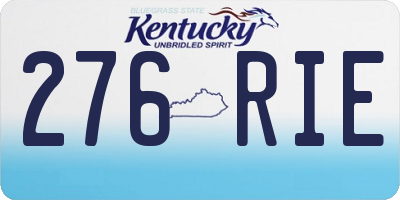 KY license plate 276RIE