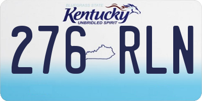 KY license plate 276RLN