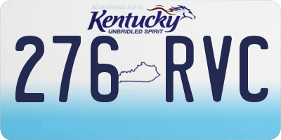 KY license plate 276RVC