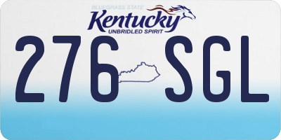 KY license plate 276SGL