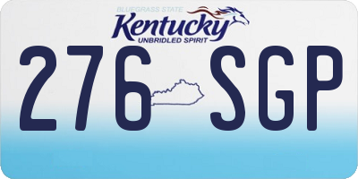 KY license plate 276SGP