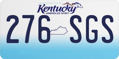 KY license plate 276SGS