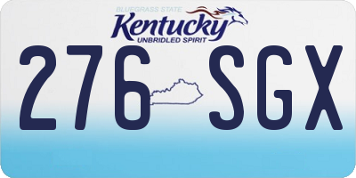 KY license plate 276SGX