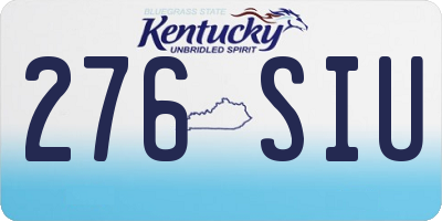 KY license plate 276SIU