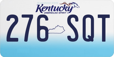 KY license plate 276SQT