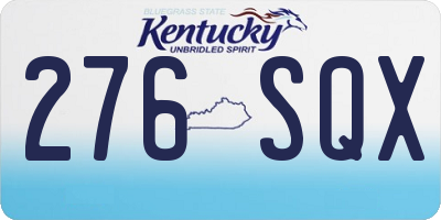 KY license plate 276SQX