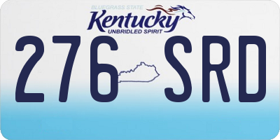 KY license plate 276SRD