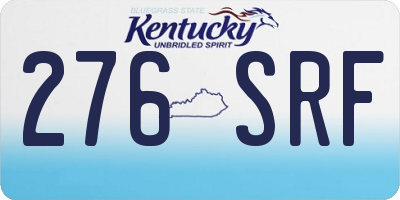 KY license plate 276SRF