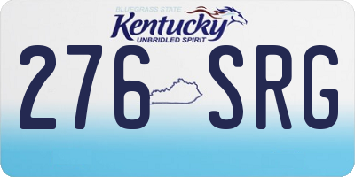 KY license plate 276SRG