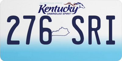 KY license plate 276SRI