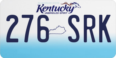 KY license plate 276SRK