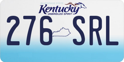 KY license plate 276SRL