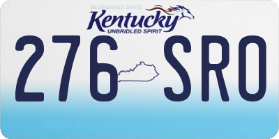 KY license plate 276SRO