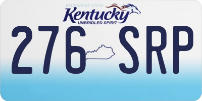 KY license plate 276SRP