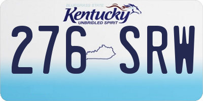 KY license plate 276SRW
