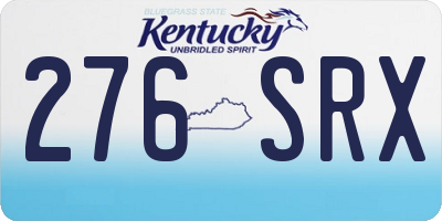 KY license plate 276SRX