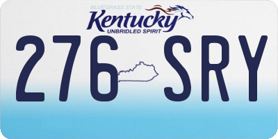 KY license plate 276SRY