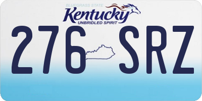 KY license plate 276SRZ