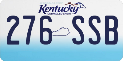 KY license plate 276SSB