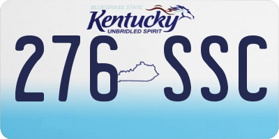 KY license plate 276SSC