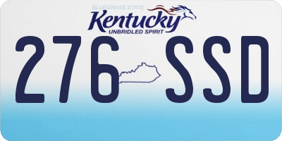 KY license plate 276SSD