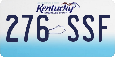 KY license plate 276SSF