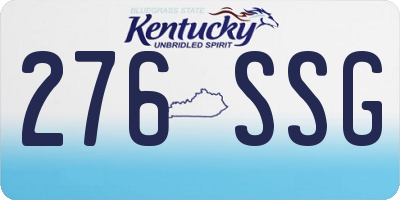 KY license plate 276SSG