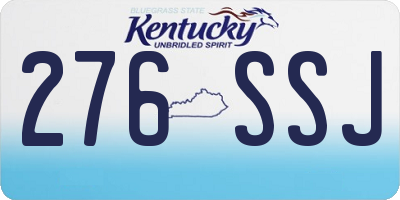 KY license plate 276SSJ