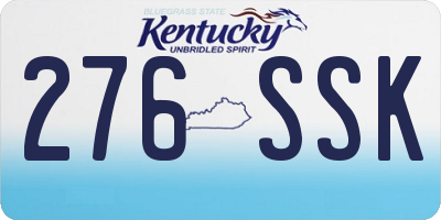 KY license plate 276SSK