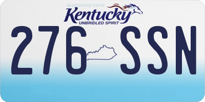 KY license plate 276SSN