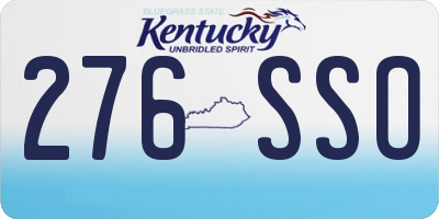 KY license plate 276SSO