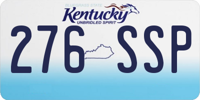KY license plate 276SSP