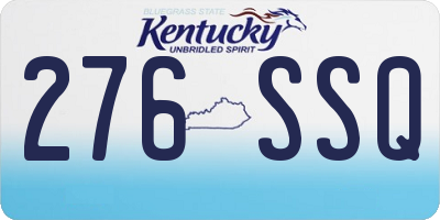 KY license plate 276SSQ