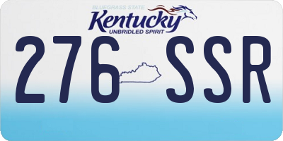 KY license plate 276SSR