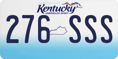 KY license plate 276SSS