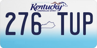KY license plate 276TUP