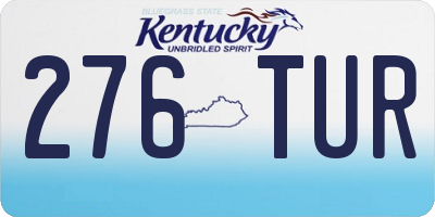 KY license plate 276TUR