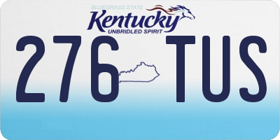 KY license plate 276TUS