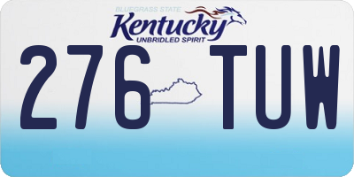 KY license plate 276TUW